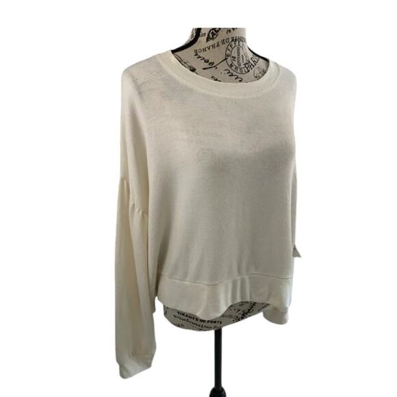 Arizona Jean Co Women's Size 2X Crop Top Off White Long Sleeve Lightweight NEW - Picture 4 of 4